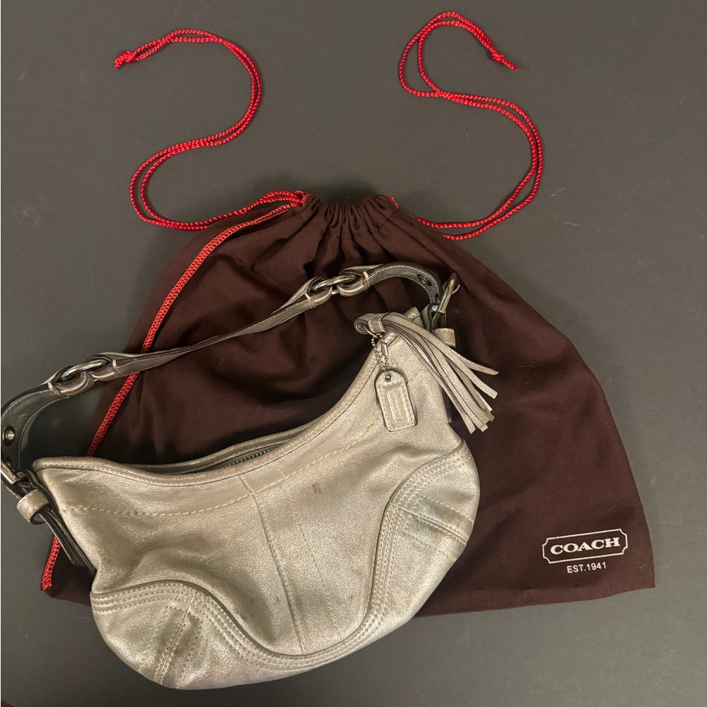 Silver Coach Vintage Soho Hobo Small Bag